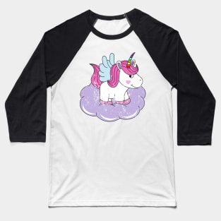 Retro Vintage Grunge Valentine's Day Unicorn Baseball T-Shirt